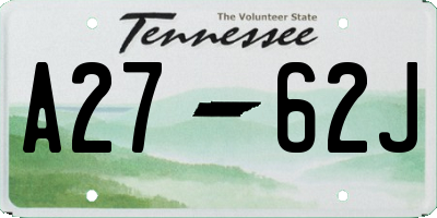 TN license plate A2762J