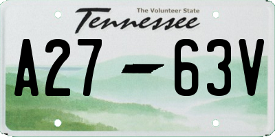 TN license plate A2763V