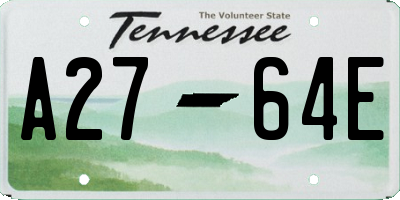 TN license plate A2764E