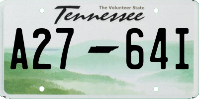 TN license plate A2764I