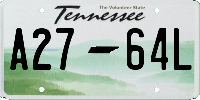 TN license plate A2764L
