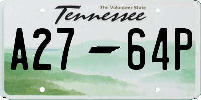 TN license plate A2764P