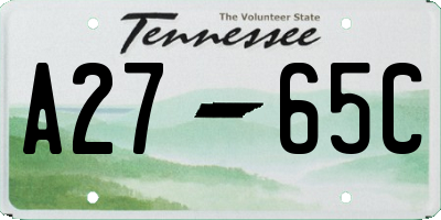 TN license plate A2765C