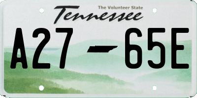 TN license plate A2765E