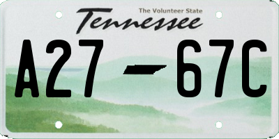 TN license plate A2767C