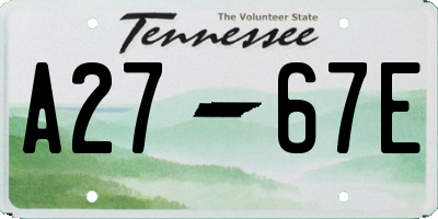 TN license plate A2767E