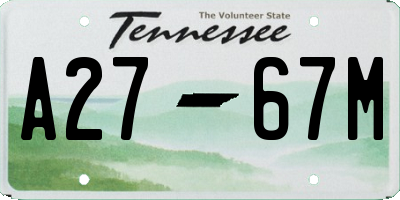TN license plate A2767M
