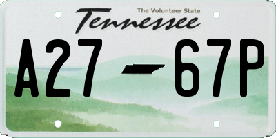 TN license plate A2767P