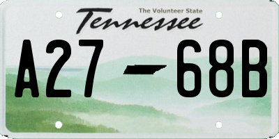 TN license plate A2768B