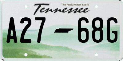 TN license plate A2768G