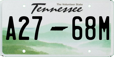 TN license plate A2768M