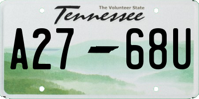 TN license plate A2768U