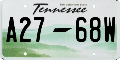 TN license plate A2768W