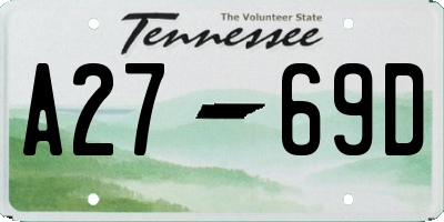 TN license plate A2769D
