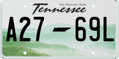 TN license plate A2769L