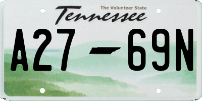 TN license plate A2769N