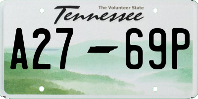 TN license plate A2769P