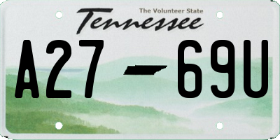 TN license plate A2769U