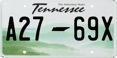 TN license plate A2769X