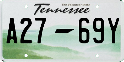 TN license plate A2769Y