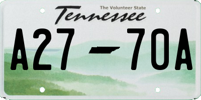 TN license plate A2770A
