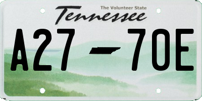 TN license plate A2770E