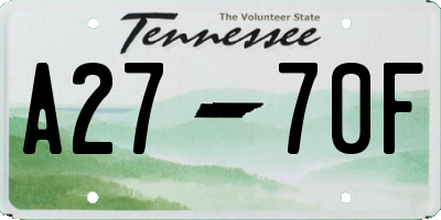 TN license plate A2770F