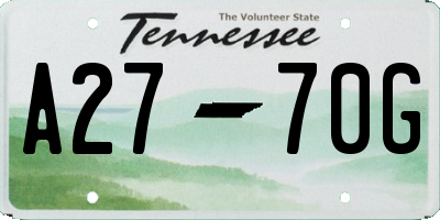 TN license plate A2770G