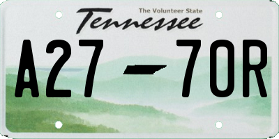 TN license plate A2770R