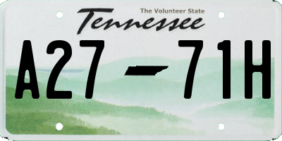 TN license plate A2771H