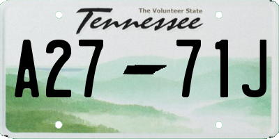 TN license plate A2771J