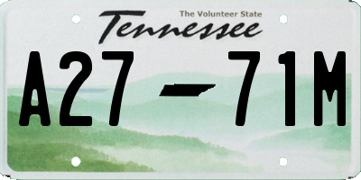 TN license plate A2771M