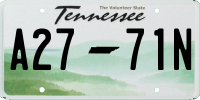TN license plate A2771N