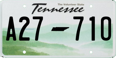 TN license plate A2771O