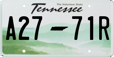 TN license plate A2771R