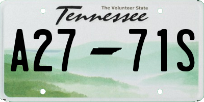 TN license plate A2771S