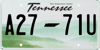 TN license plate A2771U