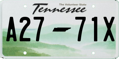 TN license plate A2771X