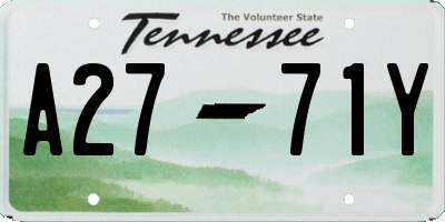 TN license plate A2771Y