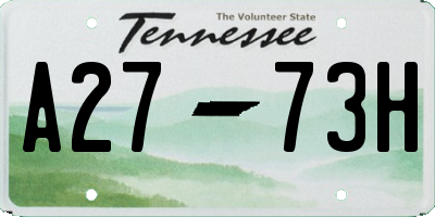 TN license plate A2773H