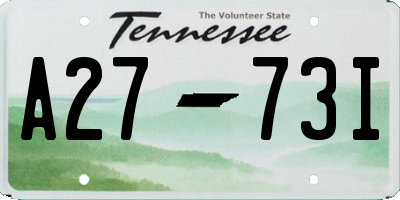 TN license plate A2773I