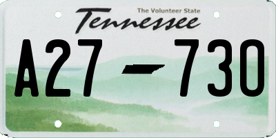 TN license plate A2773O