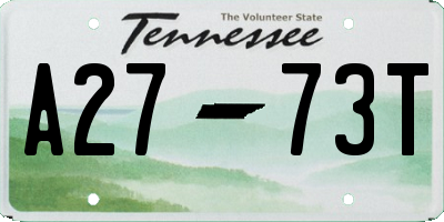 TN license plate A2773T