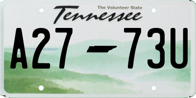 TN license plate A2773U