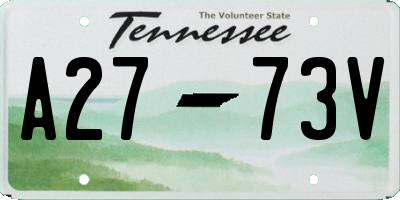 TN license plate A2773V