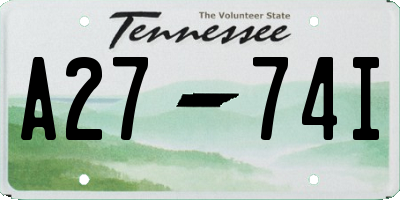 TN license plate A2774I