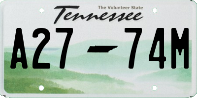 TN license plate A2774M