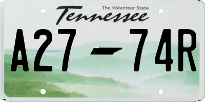 TN license plate A2774R