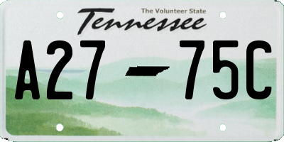 TN license plate A2775C