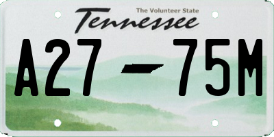 TN license plate A2775M